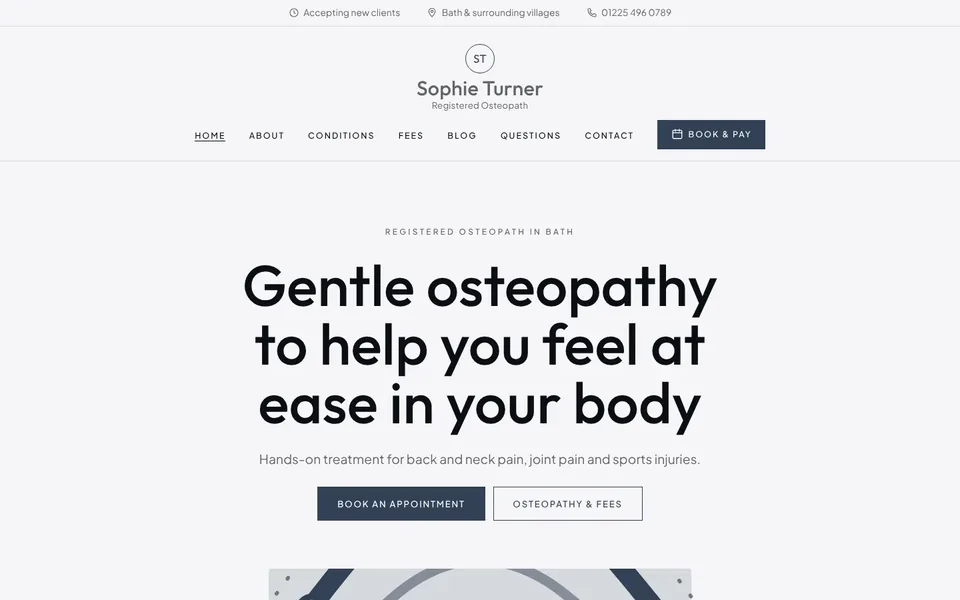 Balance website design for physio, osteo & chiro