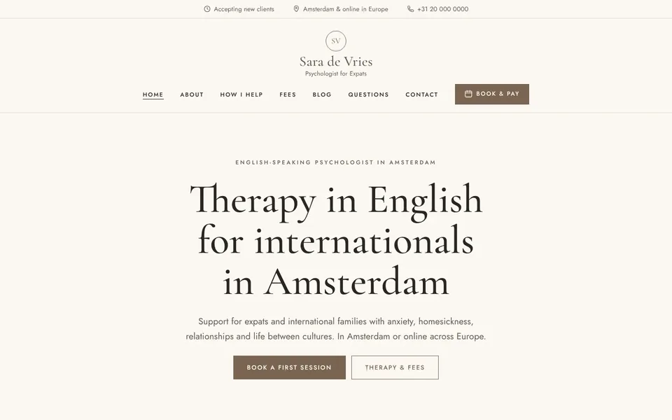 Atelier website design for therapists & counsellors